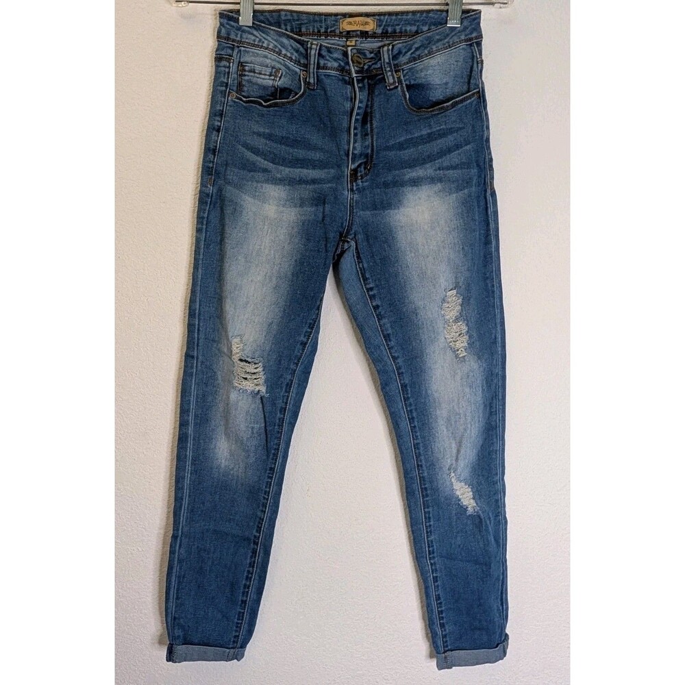 Raw Jeans Size 5 (28x25) Jr Skinny Stretch Distress cuffed high rise (426m